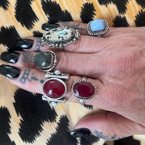 5 BOHO QUALITY RINGS SET - Picture 2 of 6